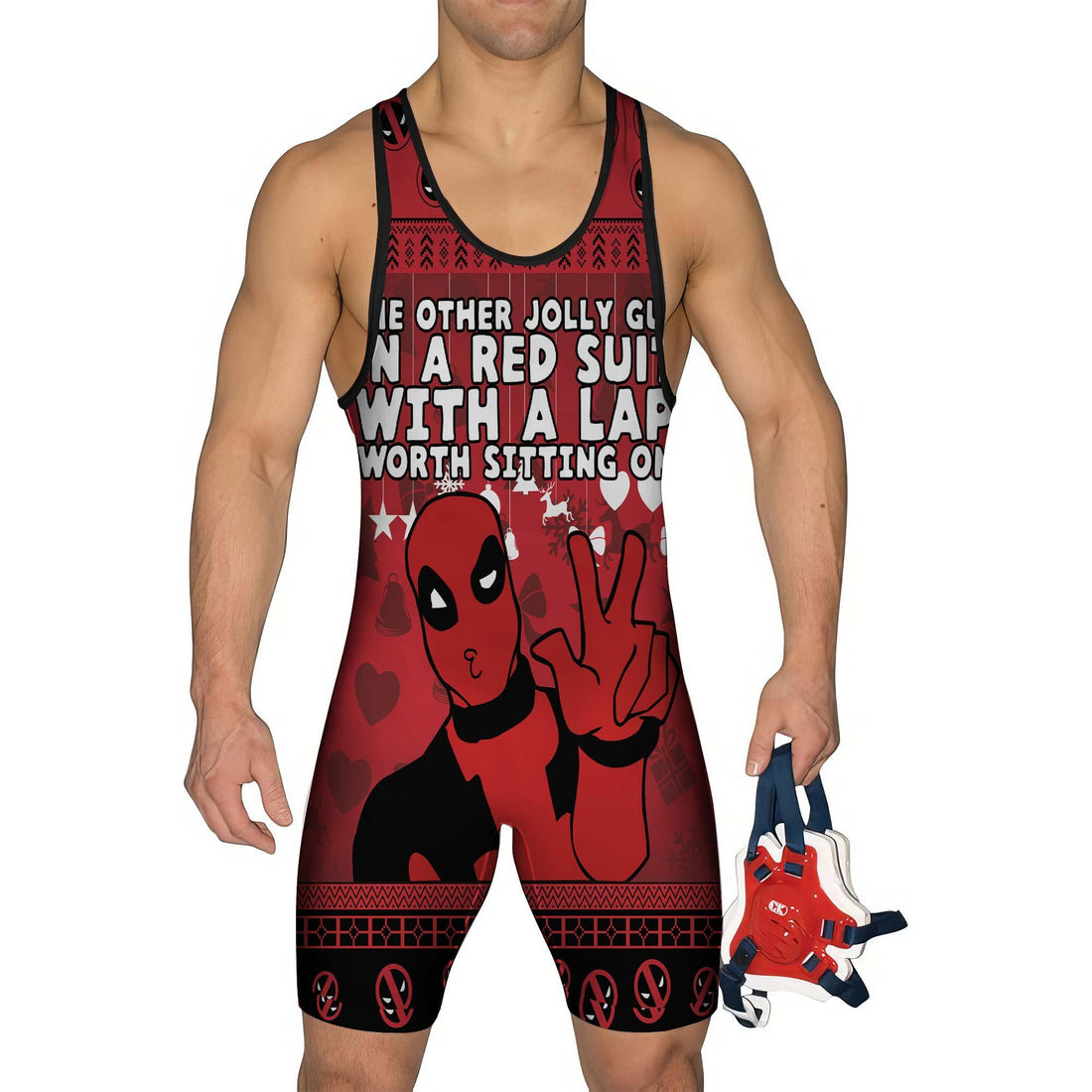 Deadpool Merry Christmas Men's Wrestling Singlet