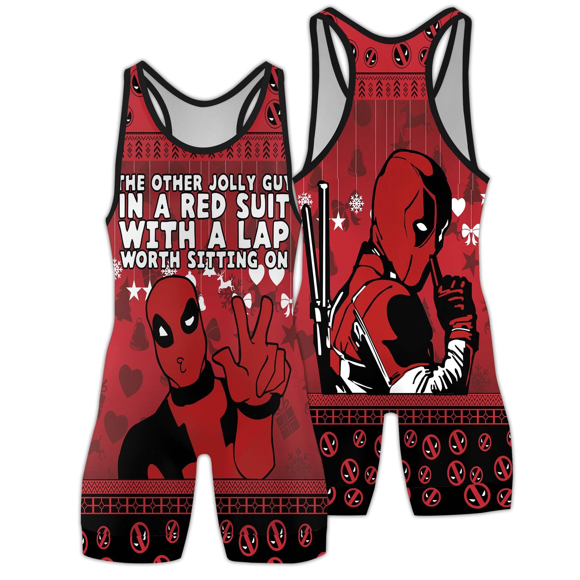 Deadpool Merry Christmas Men's Wrestling Singlet