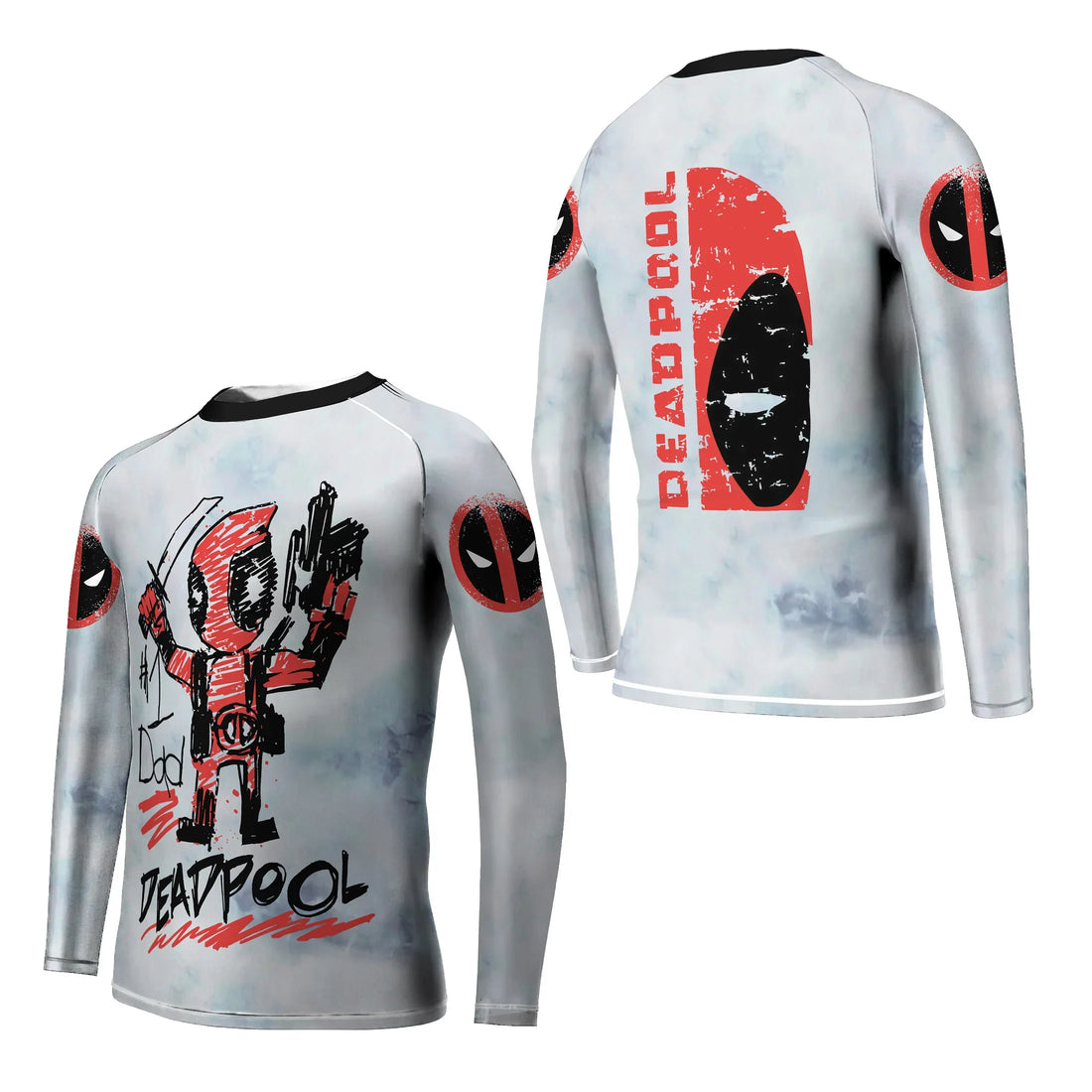 Deadpool Number 1 Dad Kids Rash Guard