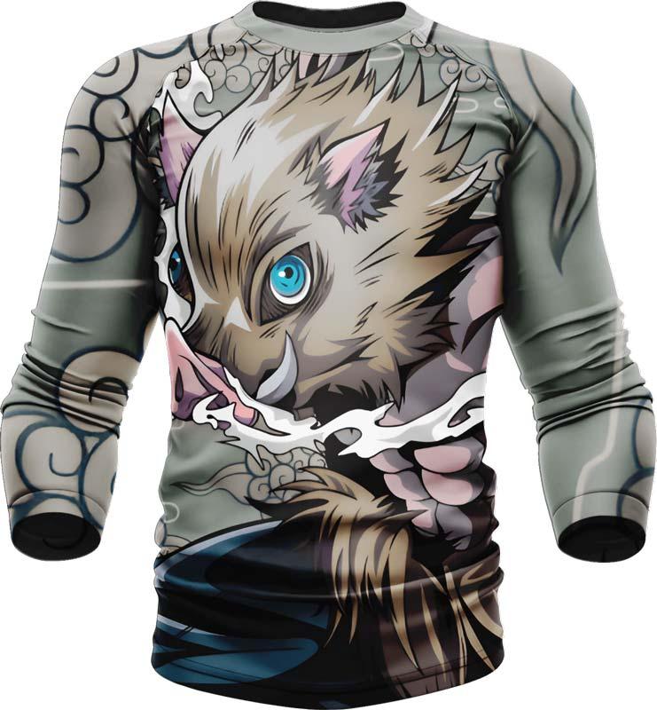 Demon Slayer Inosuke Beast Breathing Long Sleeve Rash Guard