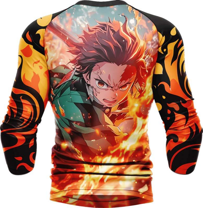 Demon Slayer Tanjiro Dance of The Fire God Long Sleeve Rash Guard