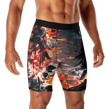 Demon Slayer Tanjiro Flame God Aura Compression Shorts