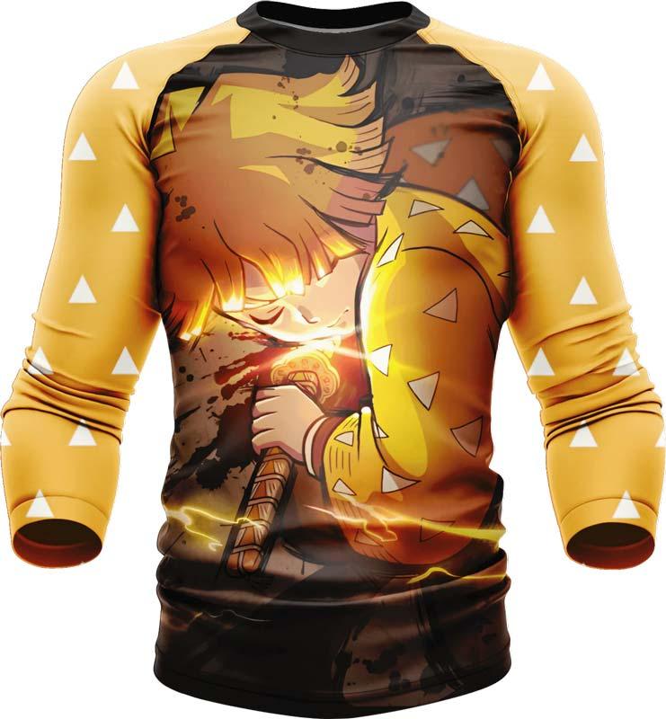Demon Slayer Zenitsu Thunder Breathing Long Sleeve Rash Guard