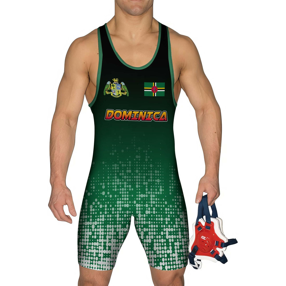 Dominica Halftone Wrestling Singlet