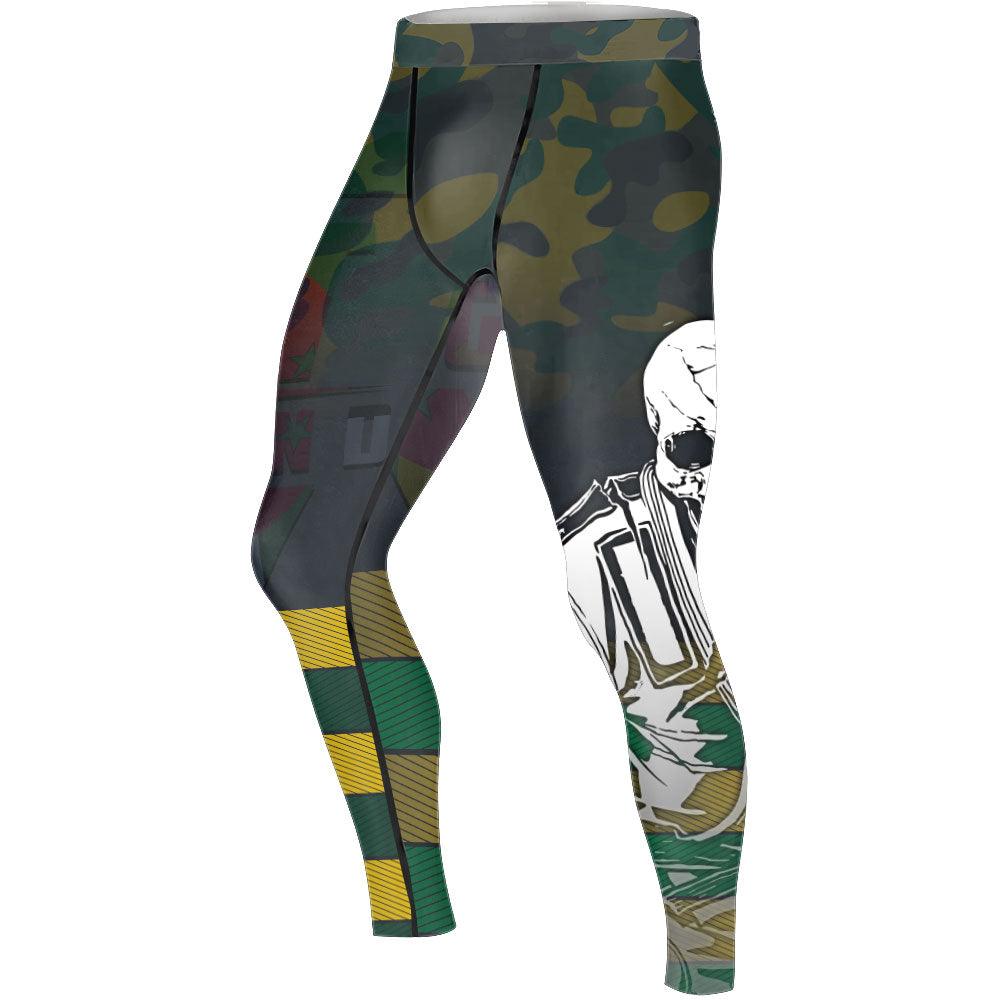 Dominica Skull Fighter Men's Compression Leggings