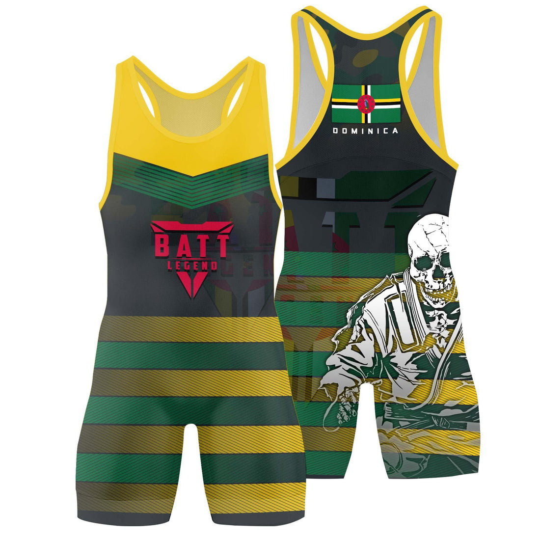 Dominica Skull Fighter Wrestling Singlet