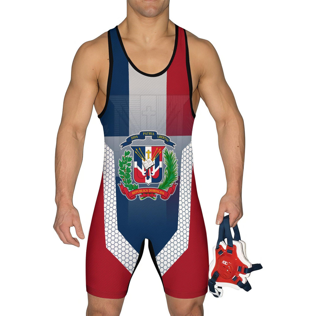 Dominican Republic Symbol Wrestling Singlet