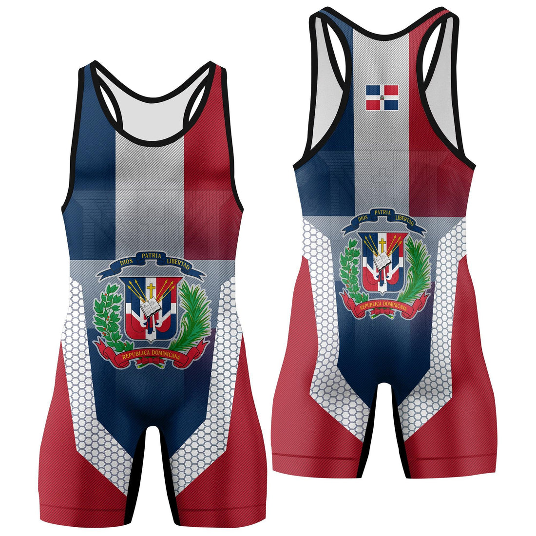 Dominican Republic Symbol Wrestling Singlet