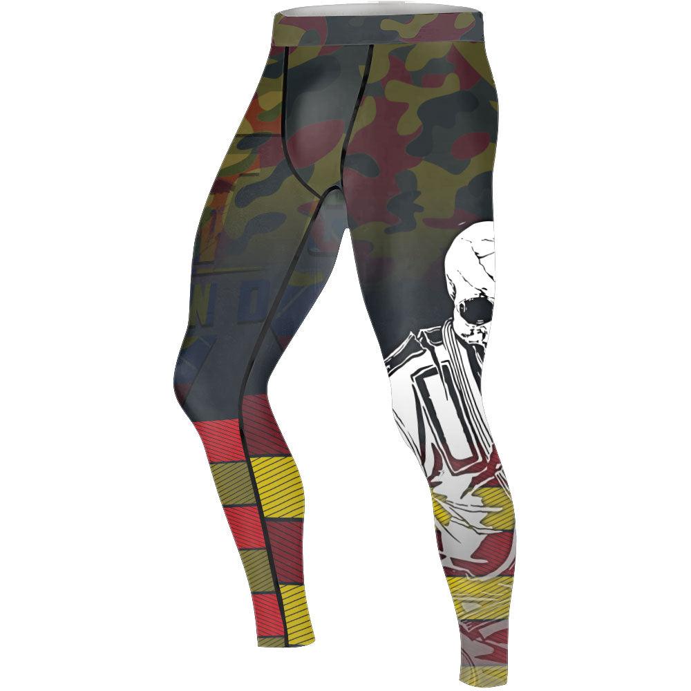 Ecuador Skull Fighter Men's Compression Leggings