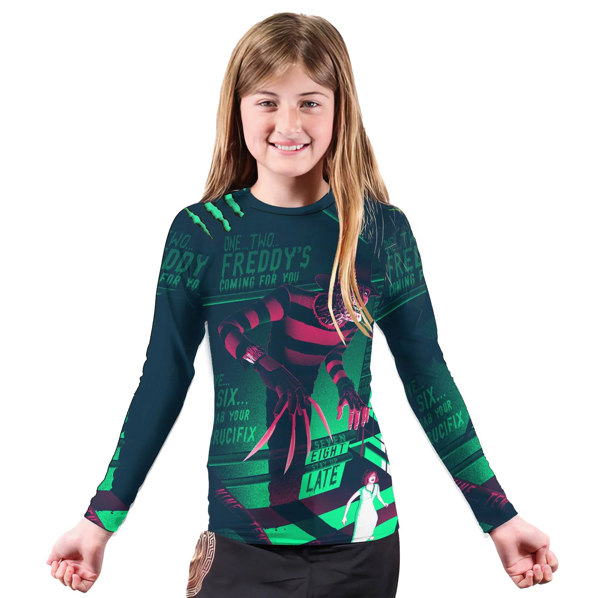 Freddy Krueger Coming Kids Rash Guard