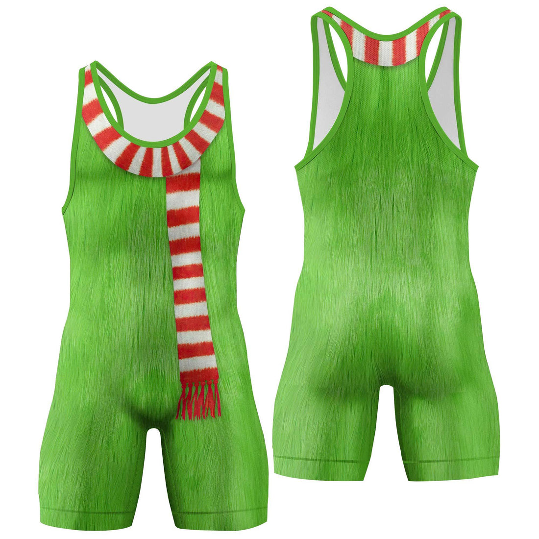 Grinch Cosplay Wrestling Singlet