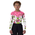 Grinch Pink Santa Kids Rash Guard