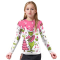Grinch Pink Santa Kids Rash Guard