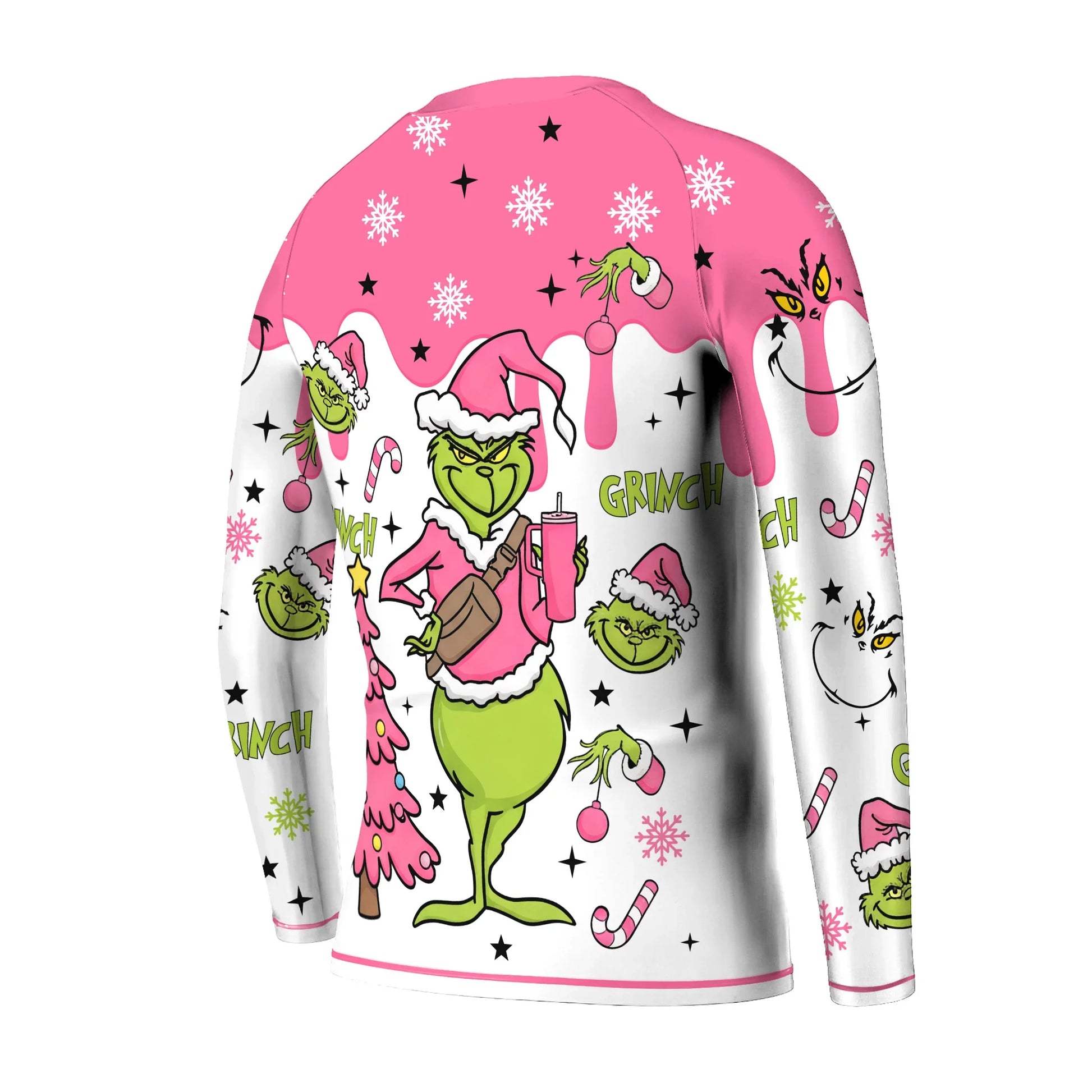 Grinch Pink Santa Kids Rash Guard