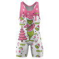 Grinch Pink Santa Wrestling Singlet