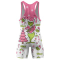 Grinch Pink Santa Wrestling Singlet