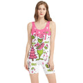 Grinch Pink Santa Wrestling Singlet