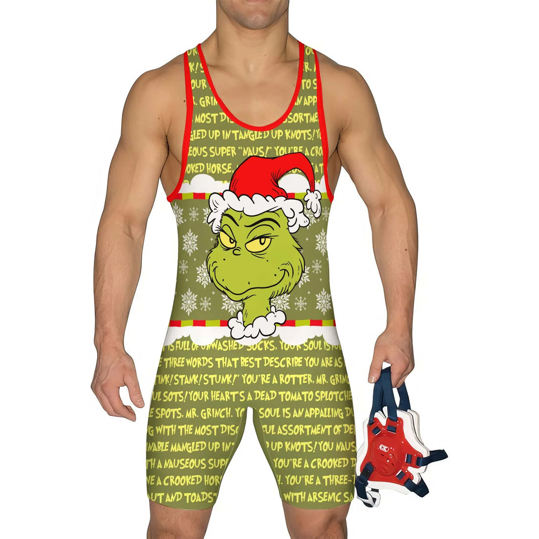 Grinch Xmas Wrestling Singlet