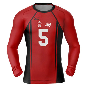 Haikyuu Nekoma Number 5 Long Sleeve Rash Guard