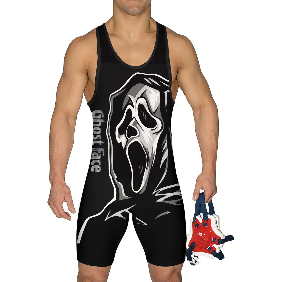 Halloween Ghostface Wrestling Singlet