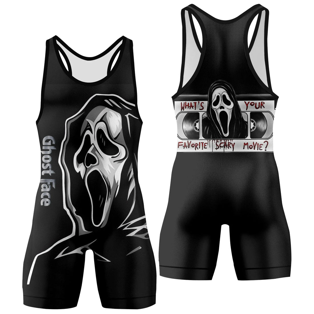 Halloween Ghostface Wrestling Singlet