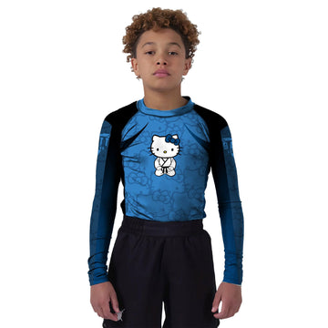 Hello Kitty Jiu Jitsu Blue Kids Rash Guard