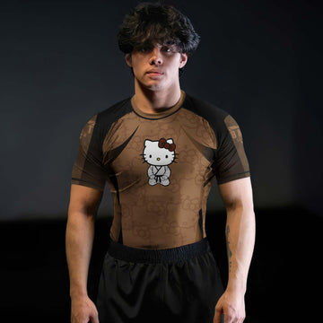 Hello Kitty Jiu Jitsu Brown Rash Guard