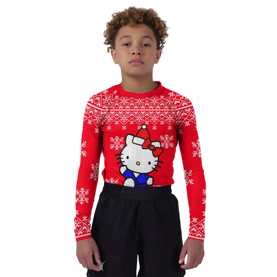 Hello Kitty Jiu Jitsu Christmas Kids Rash Guard