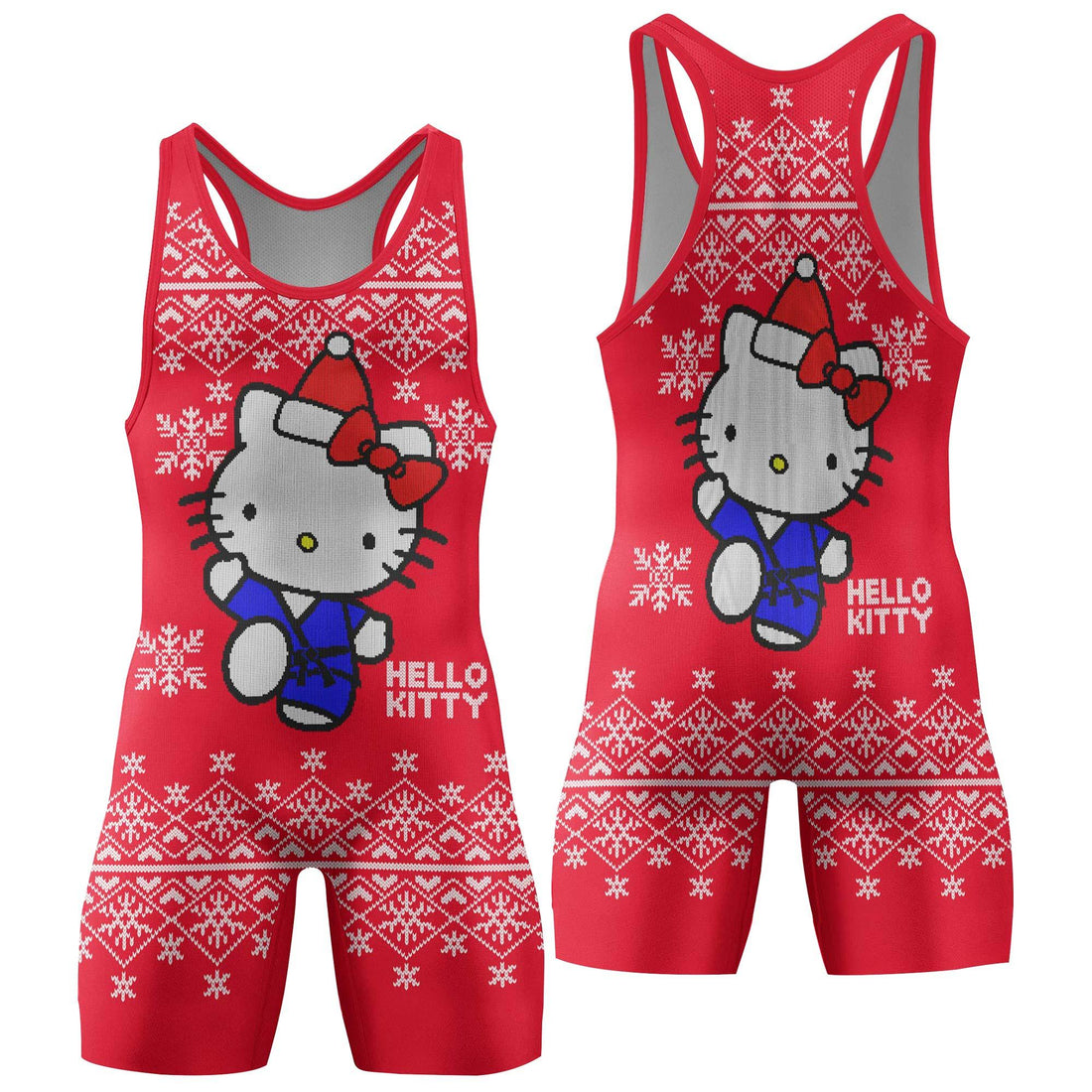 Hello Kitty Jiu Jitsu Christmas Wrestling Singlet