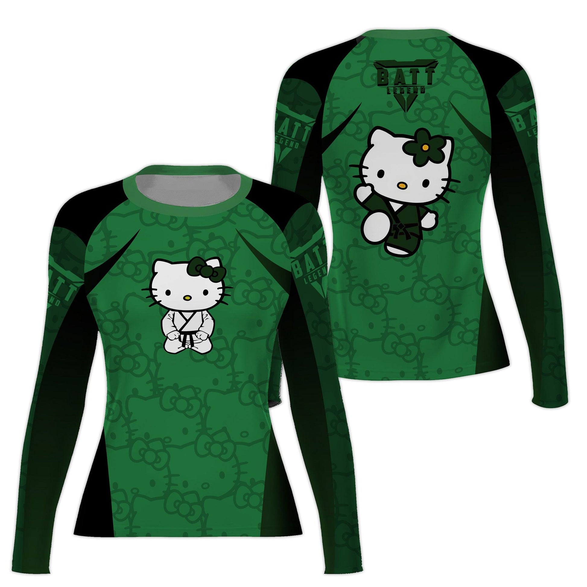 Hello Kitty Jiu Jitsu Green Rash Guard