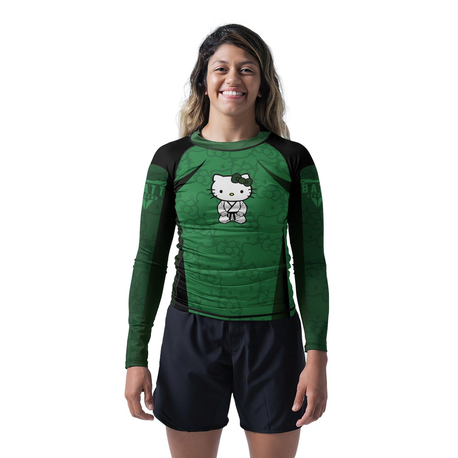 Hello Kitty Jiu Jitsu Green Rash Guard