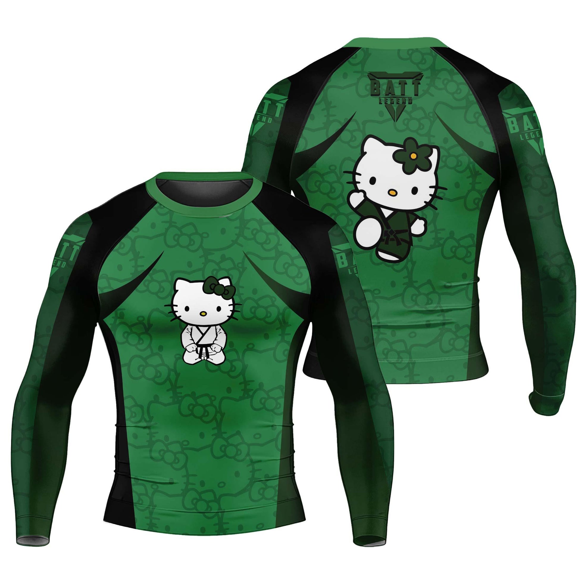 Hello Kitty Jiu Jitsu Green Rash Guard