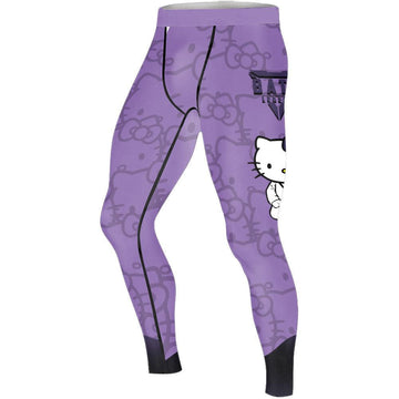 Hello Kitty Jiu Jitsu Purple Men's Compression Leggings
