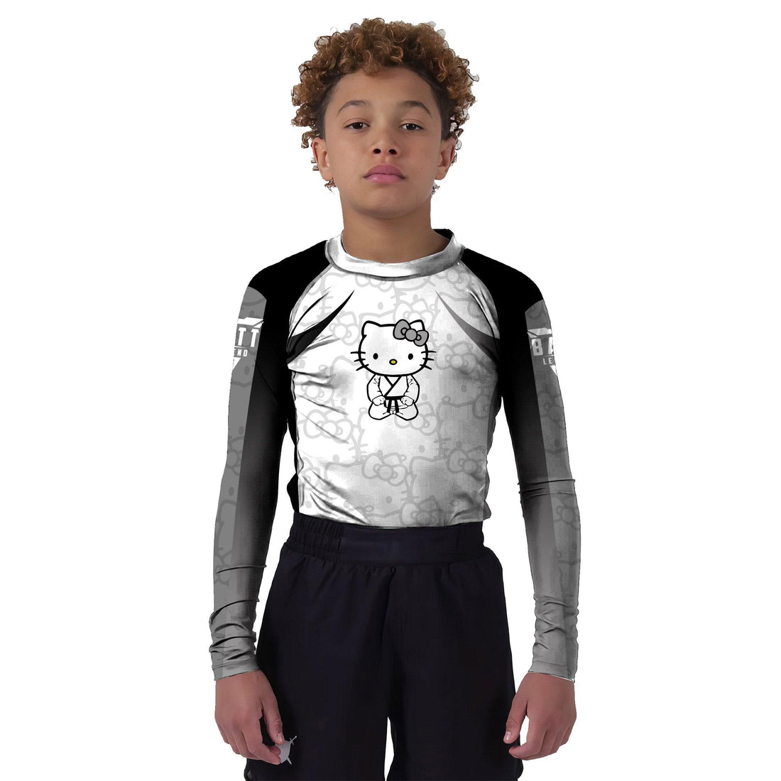 Hello Kitty Jiu Jitsu White Kids Rash Guard