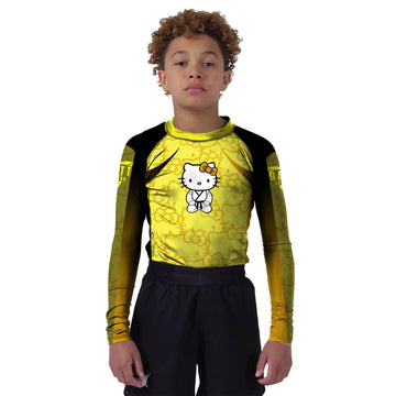 Hello Kitty Jiu Jitsu Yellow Kids Rash Guard