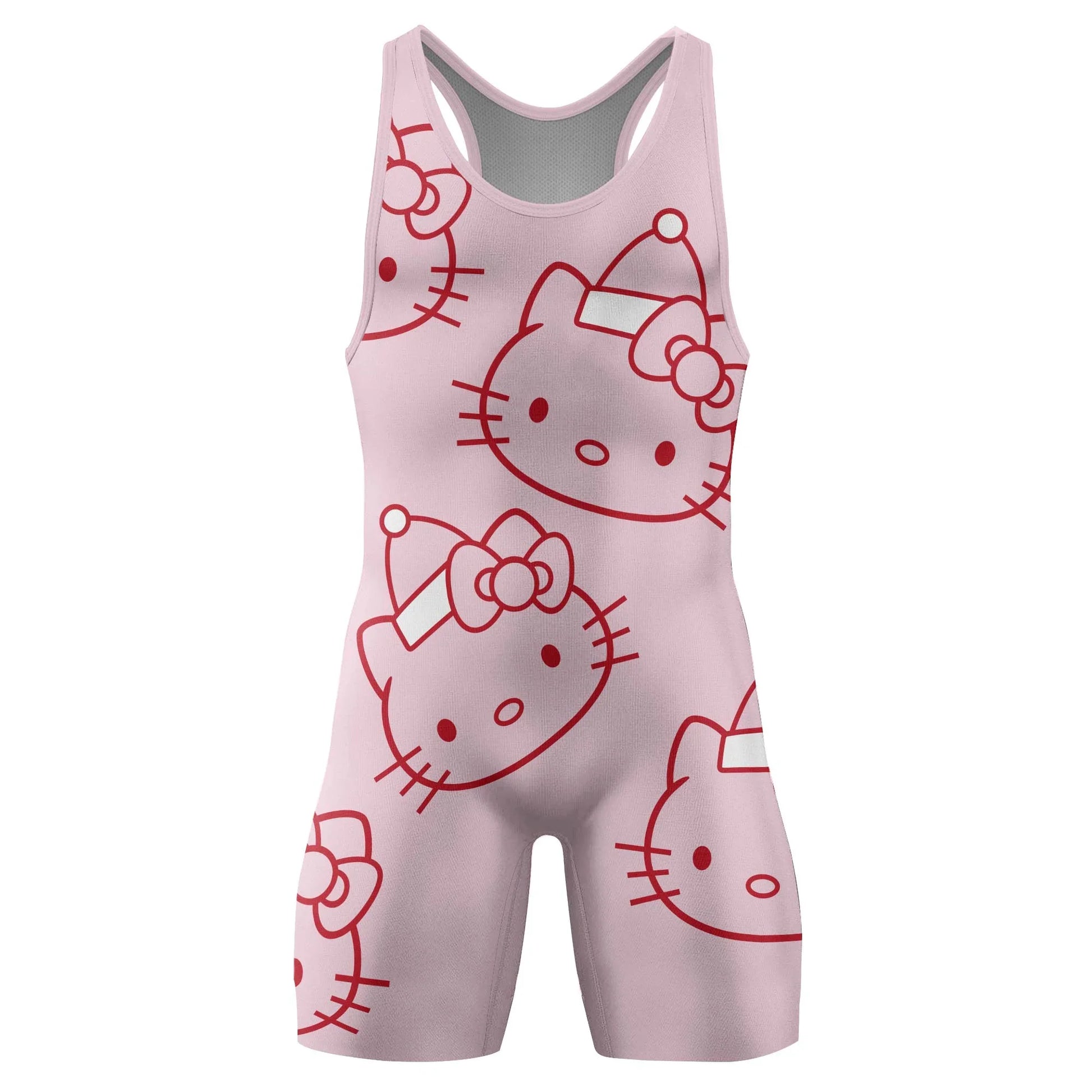 Hello Kitty Pink Santa Wrestling Singlet