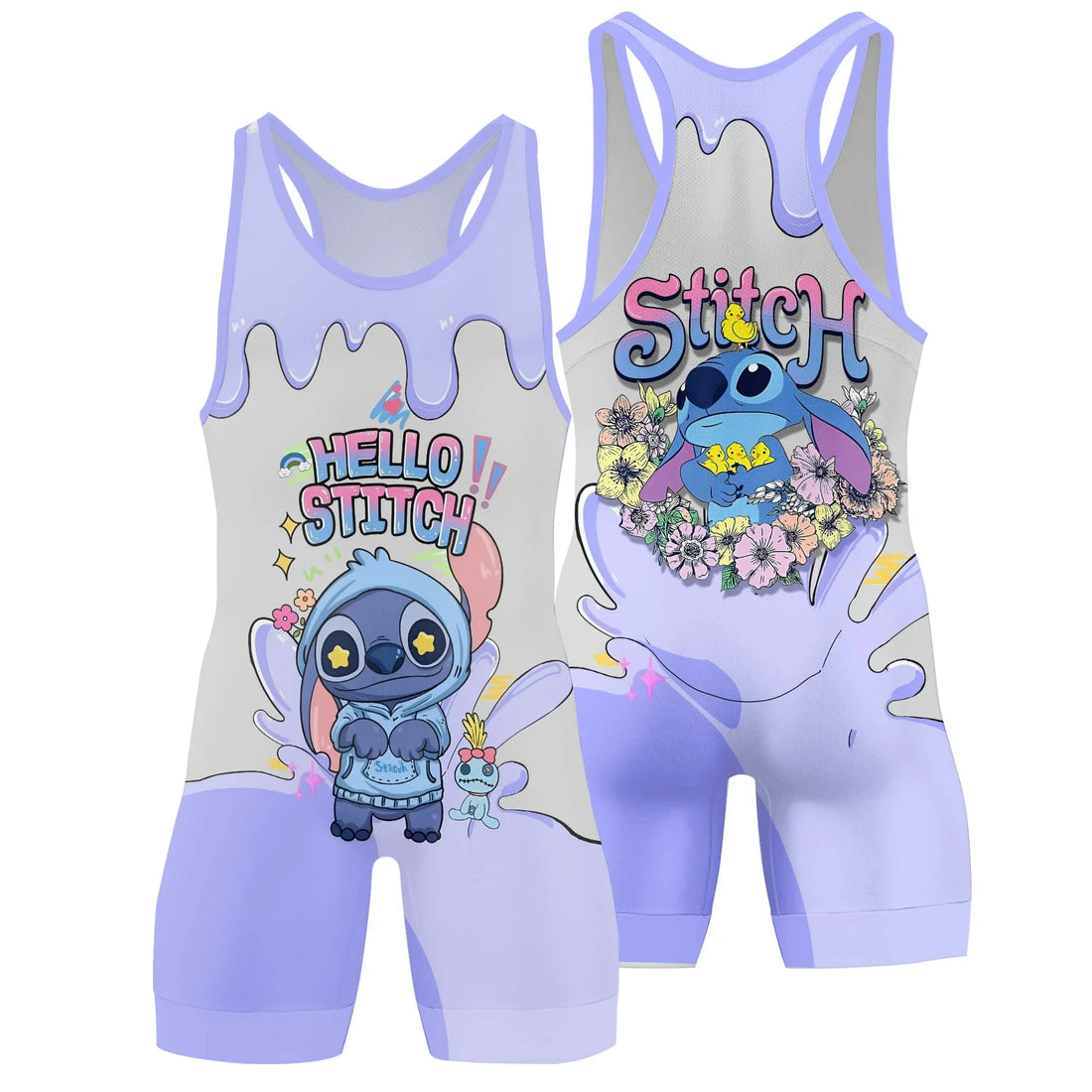 Hello Stitch Wrestling Singlet