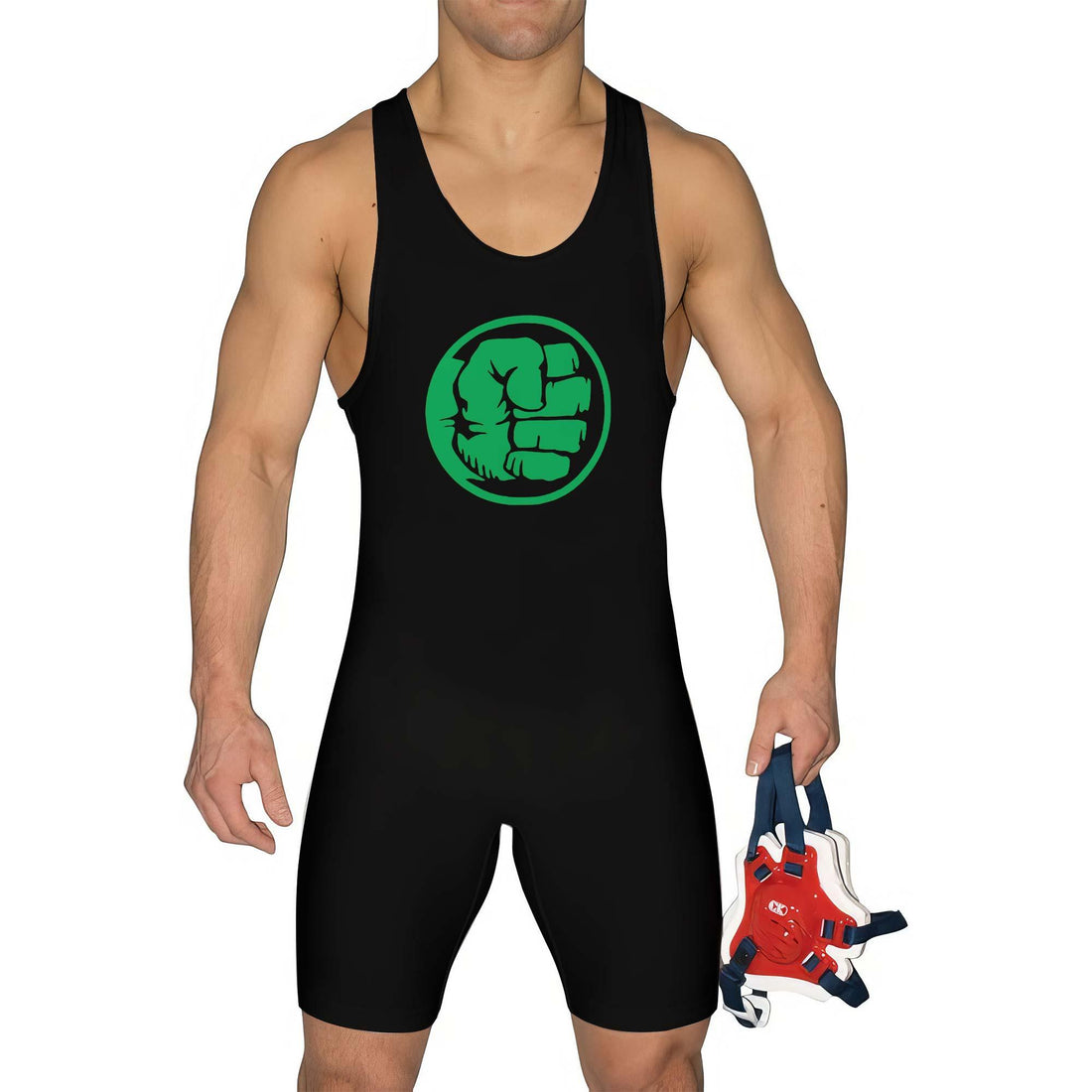 Hulk Fist Symbol Wrestling Singlet