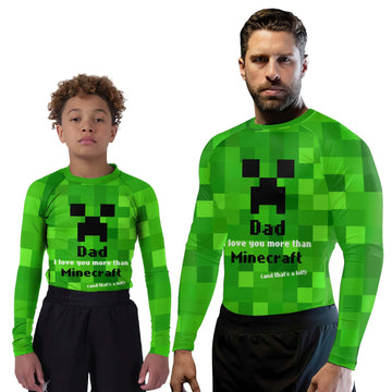 I Love My Dad More Than Minecraft Rash Guard