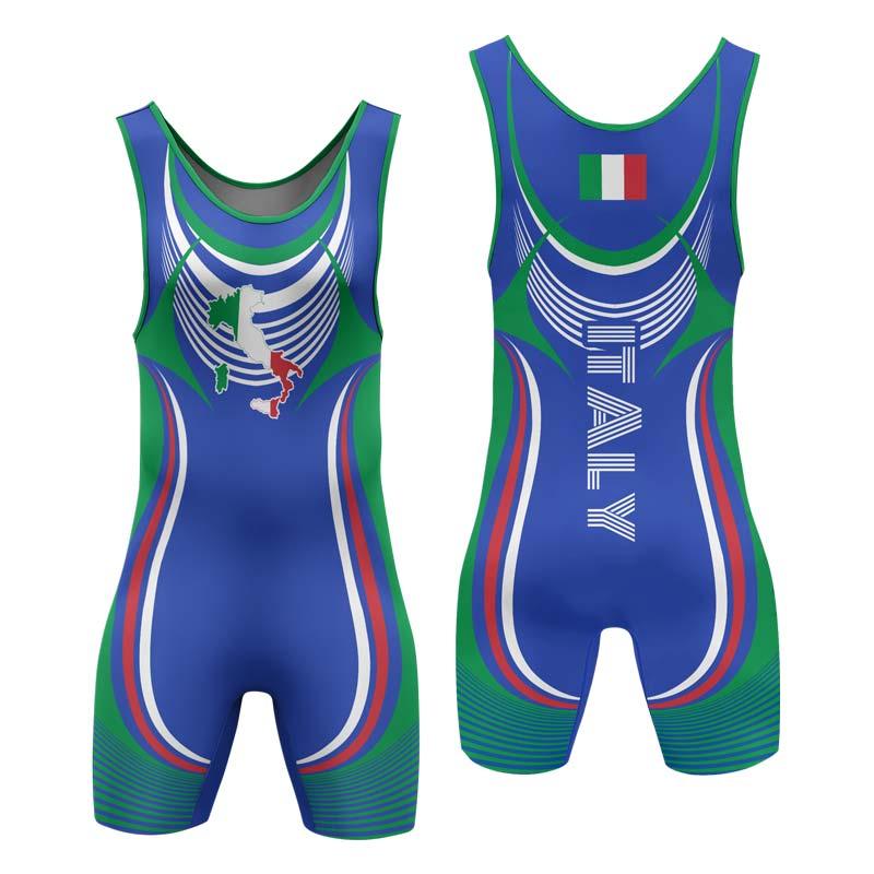 Italy Olympic Wrestling Singlet