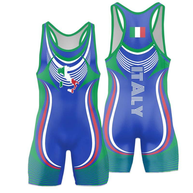 Italy Olympic Wrestling Singlet