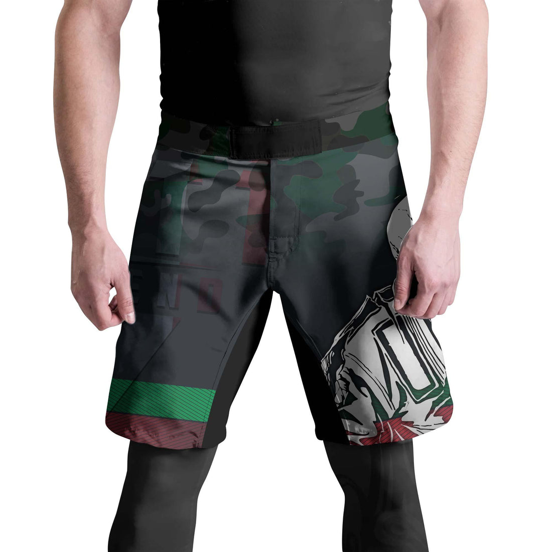 Italy Skull Fighter Fight Shorts