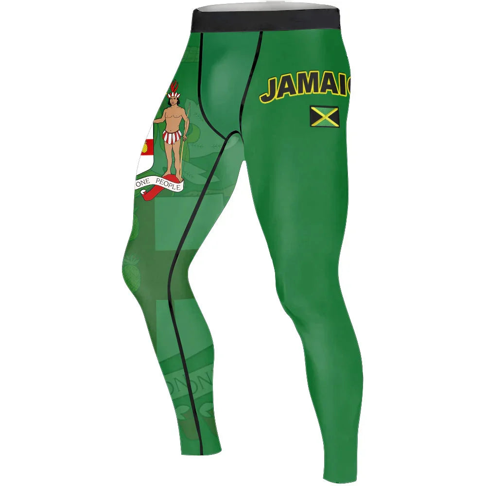 Jamaica Flag Men's Compression Leggings