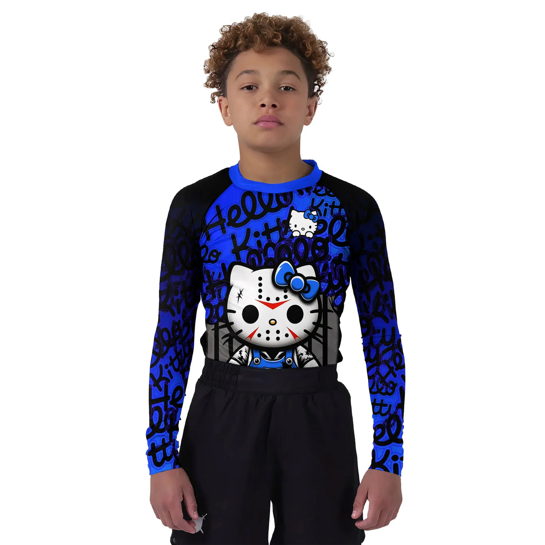Jason Voorhees Kitty Blue Kids Rash Guard