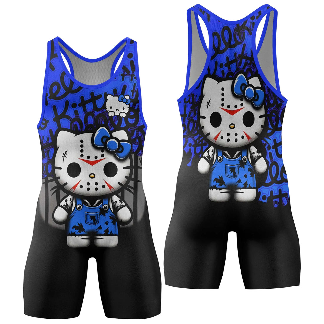 Jason Voorhees Kitty Blue Wrestling Singlet