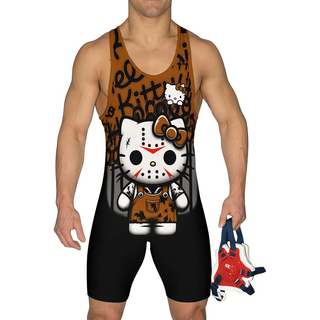 Jason Voorhees Kitty Brown Wrestling Singlet
