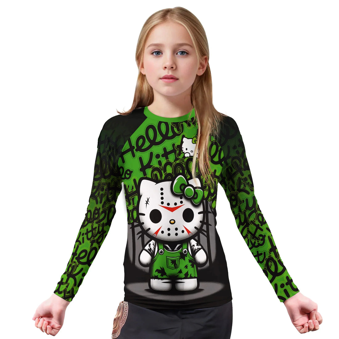 Jason Voorhees Kitty Green Kids Rash Guard