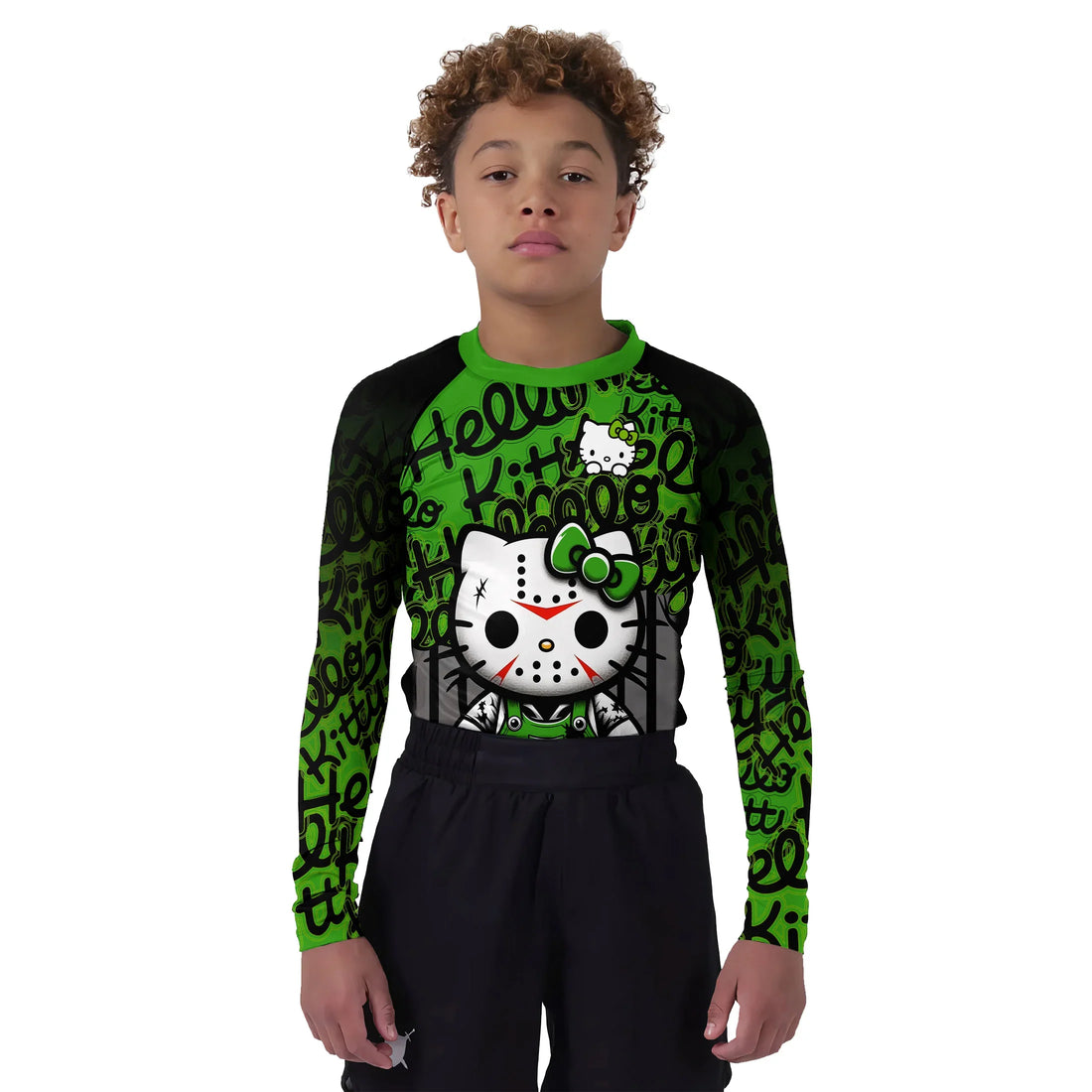 Jason Voorhees Kitty Green Kids Rash Guard
