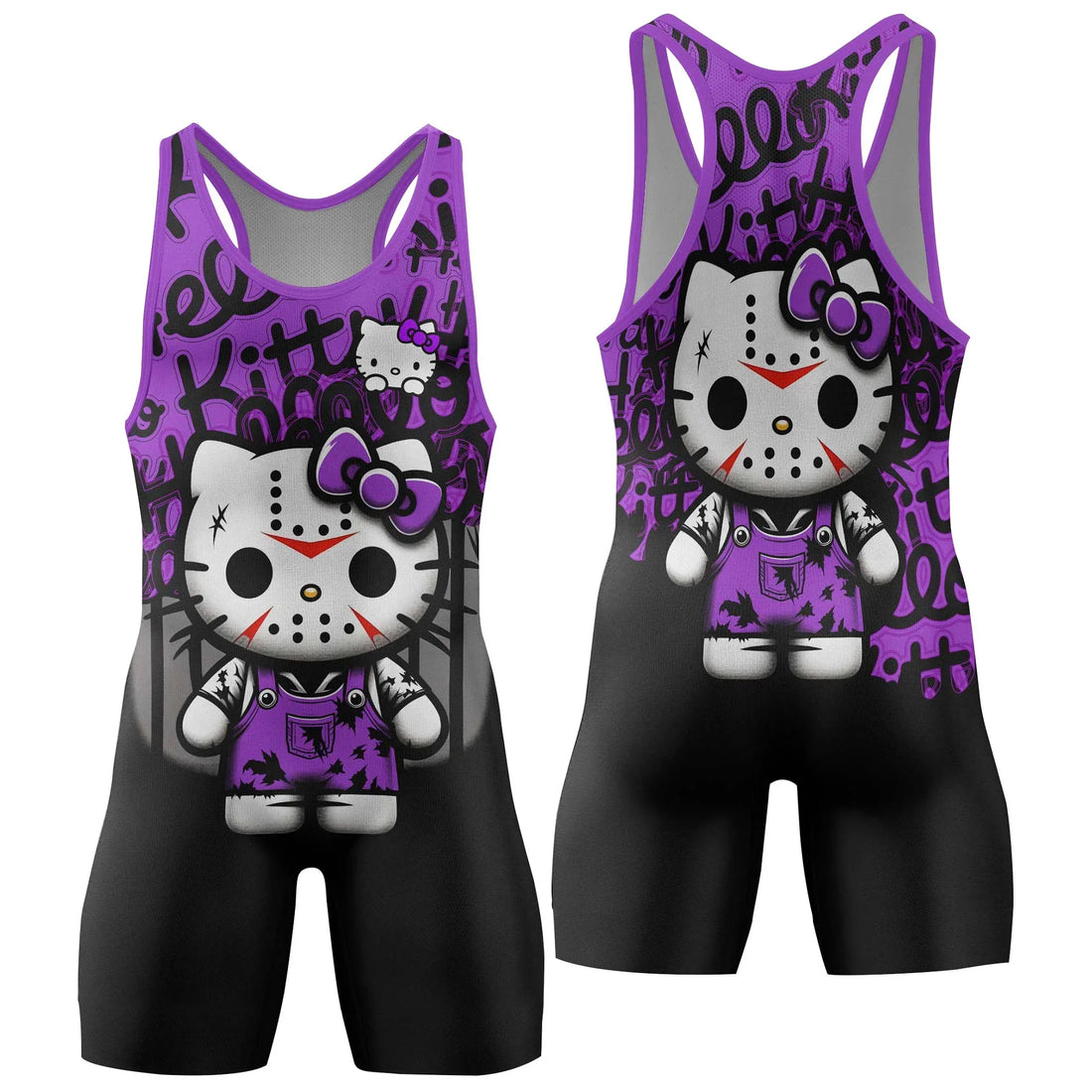 Jason Voorhees Kitty Purple Wrestling Singlet