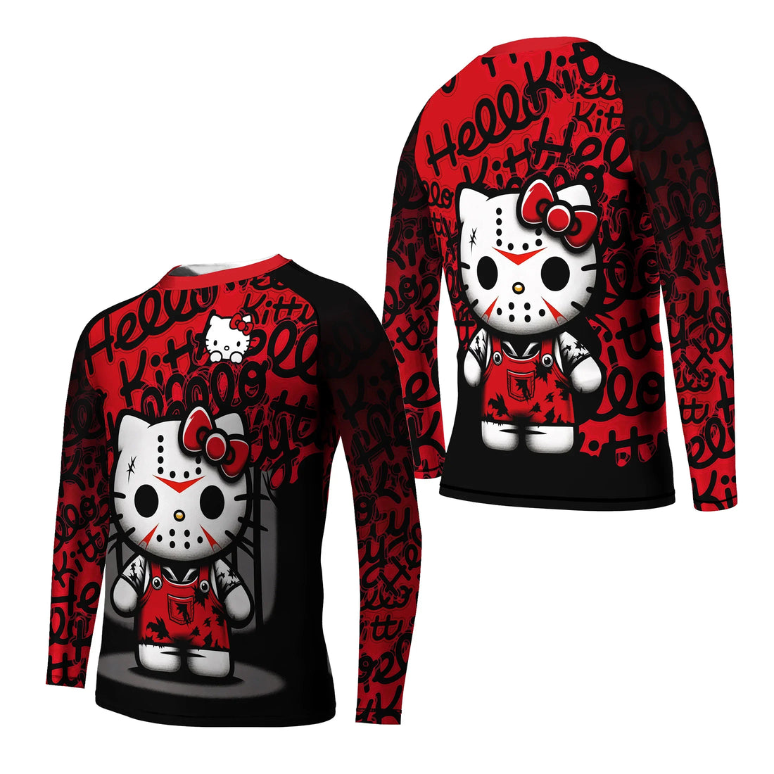 Jason Voorhees Kitty Red Kids Rash Guard